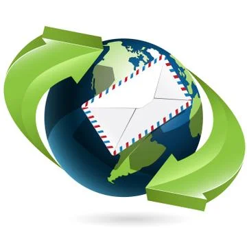 Globe and envelope Stock Illustration