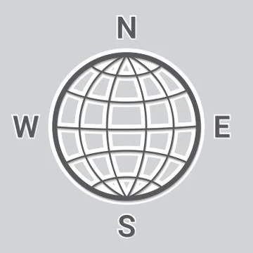 The globe and the four sides of the world Stock Illustration