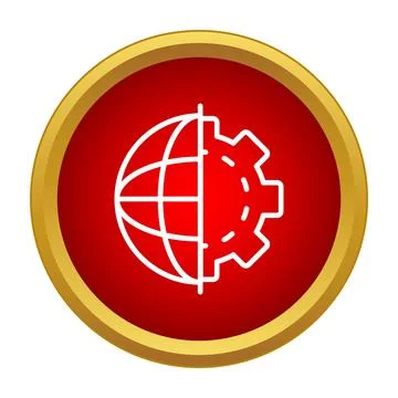 Globe and gear combining global business and technology Stock Illustration