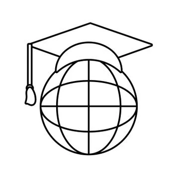 Globe and graduation cap Stockillustratie