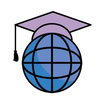Globe and graduation cap イラスト素材