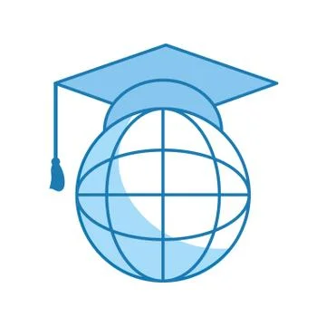 Globe and graduation cap イラスト素材