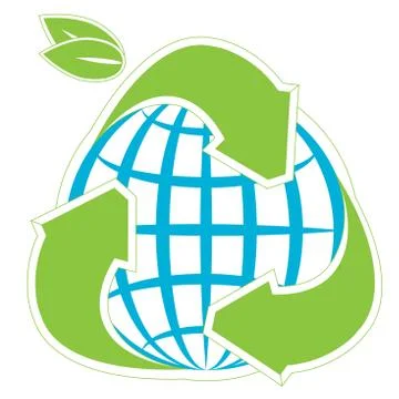 Globe and green arrows Stock Illustration