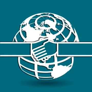 Globe and Handshake Illustrazione stock