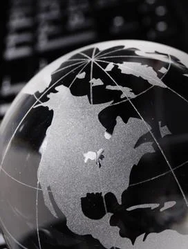 Globe and keyboard Stock Photos