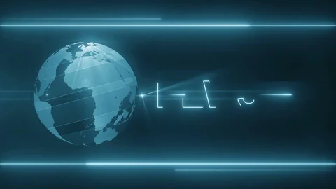 Globe and light news backgorund 4K blue Video stock 113443256