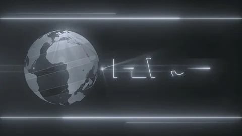 Globe and light news backgorund 4K colorless Video stock 113443348
