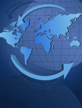 Globe and Map Stock Illustration