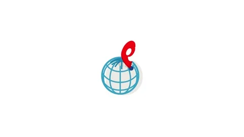Globe and map pointer icon animation Video stock 161246148