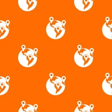 Globe and map pointers pattern seamless 스톡 일러스트