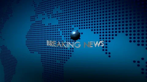 Globe and map.Breaking News. Background for Intros, Titles, Openers Stock Footage 72491676