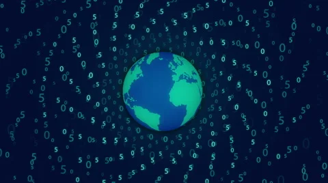Globe and numerical sequence, loop Stock Footage 41233488