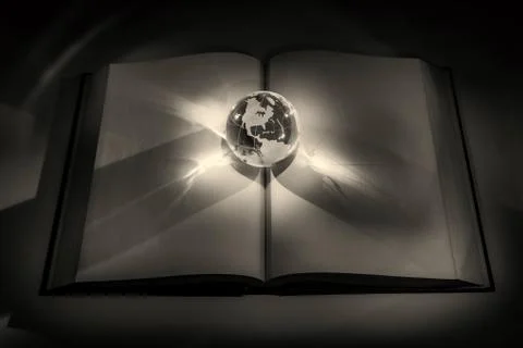 Globe and open book Stock Photos