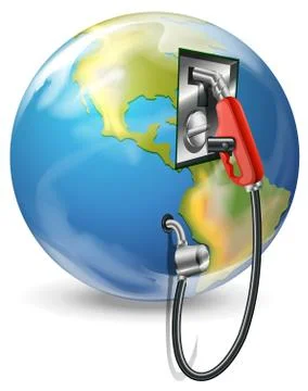 A globe and a petrol pump Stock Illustration