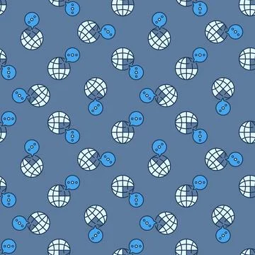 Globe and Speech Bubble vector colored seamless pattern 스톡 일러스트