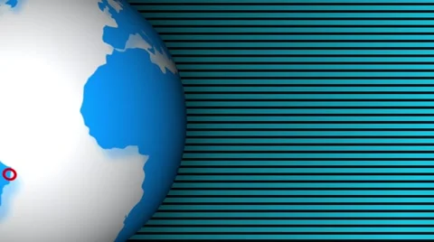 Globe and stars on blue. Computer generated seamless loop motion background Stock Footage 64780768