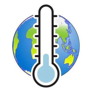 Globe and thermometer, Cold level-vector Illustration Stock Illustration