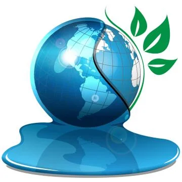 Globe and water Stock Illustration