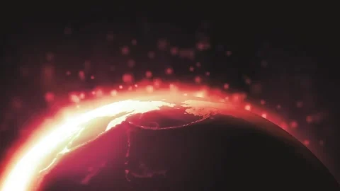 Globe And Yellow Lighting Animation  Stock Footage 235060025