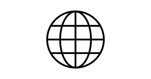 Globe animated outline icon Stock Footage 250448498