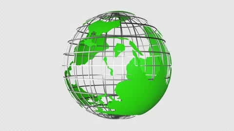 Globe Animation  Loop Alpha Stock Footage 346176250