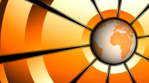 Globe animation. Loop background. Orange color. Stock Footage 27089922