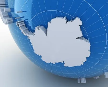 Globe with Antarctica, 3d render Stock Illustration