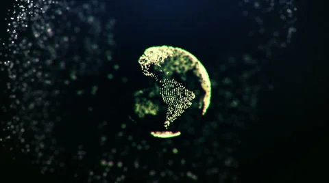 Globe Apear From Particles Stock Footage 37731256