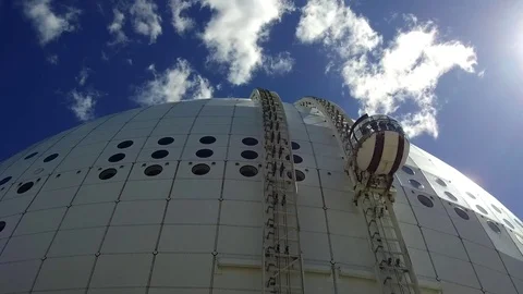 Globe Arena in the clouds of Amsterdam Stock Footage 76935192