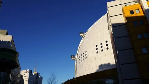 Globe arena with tourists Stock Footage 70844046
