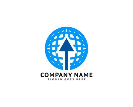 Globe arrow logo icon vector template 库存插图