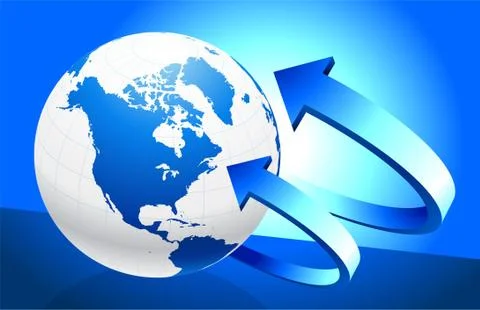 Globe with arrows background Stock Illustration