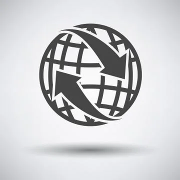 Globe with arrows icon Stock Illustration
