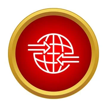 Globe with arrows symbolizing global trade and logistics Stock Illustration