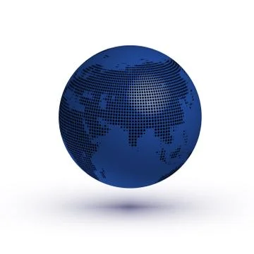 Globe asian view with reflection vector Stock-Illustration