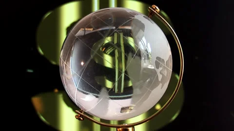 Globe on background dollar symbol Stock Footage 39539643