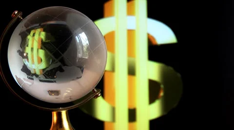 Globe on background dollar symbol Stock Footage 39539704