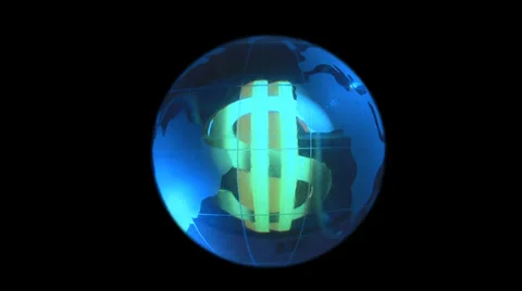 Globe on background dollar symbol Stock Footage 39563099