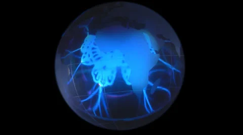 Globe on background electric plasma Stock Footage 39908129