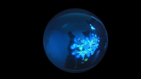 Globe on background of the formation of molecules Stock Footage 39563078