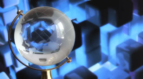 Globe on background of geometric shapes Stock Footage 39540220