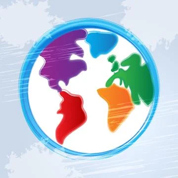 Globe background represents world worldwide and backdrop Stock Illustration