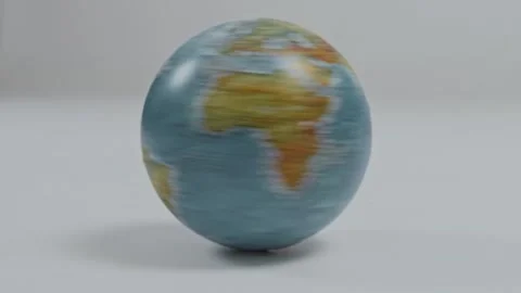 Globe ball with a map with continents and countries rotates Stock Footage 287915032