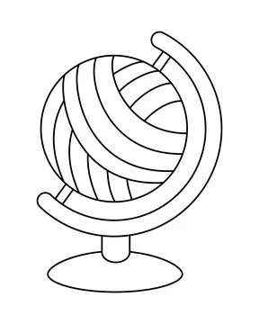 Globe - ball of yarn - vector linear image for a logo, pictogram, or coloring. Stock Illustration