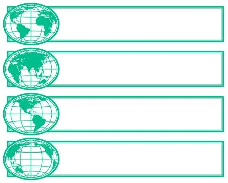 Globe banner collection 스톡 일러스트