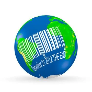 Globe with barcode Stock Illustration