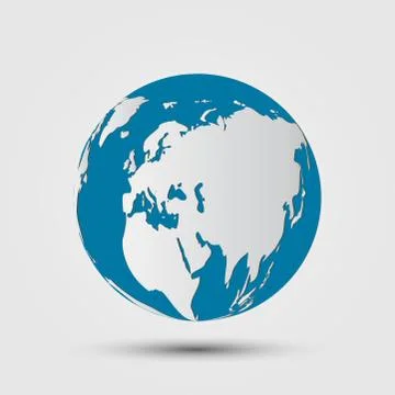 Globe Beautiful shadow on black background.vector illustration Stock Illustration