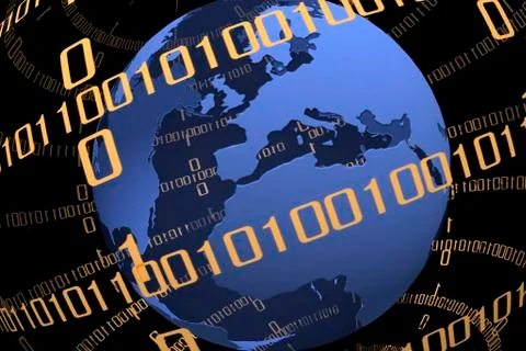 Globe with binary code イラスト素材