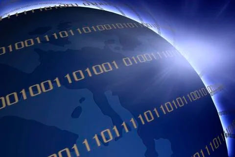 Globe with binary code Stock Illustration