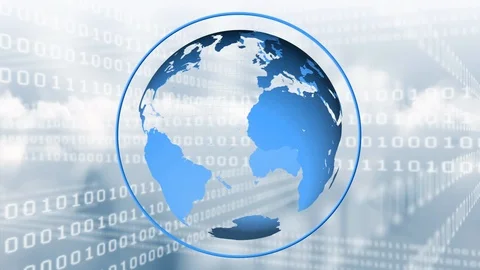 Globe with binary codes Stock Footage 107615611